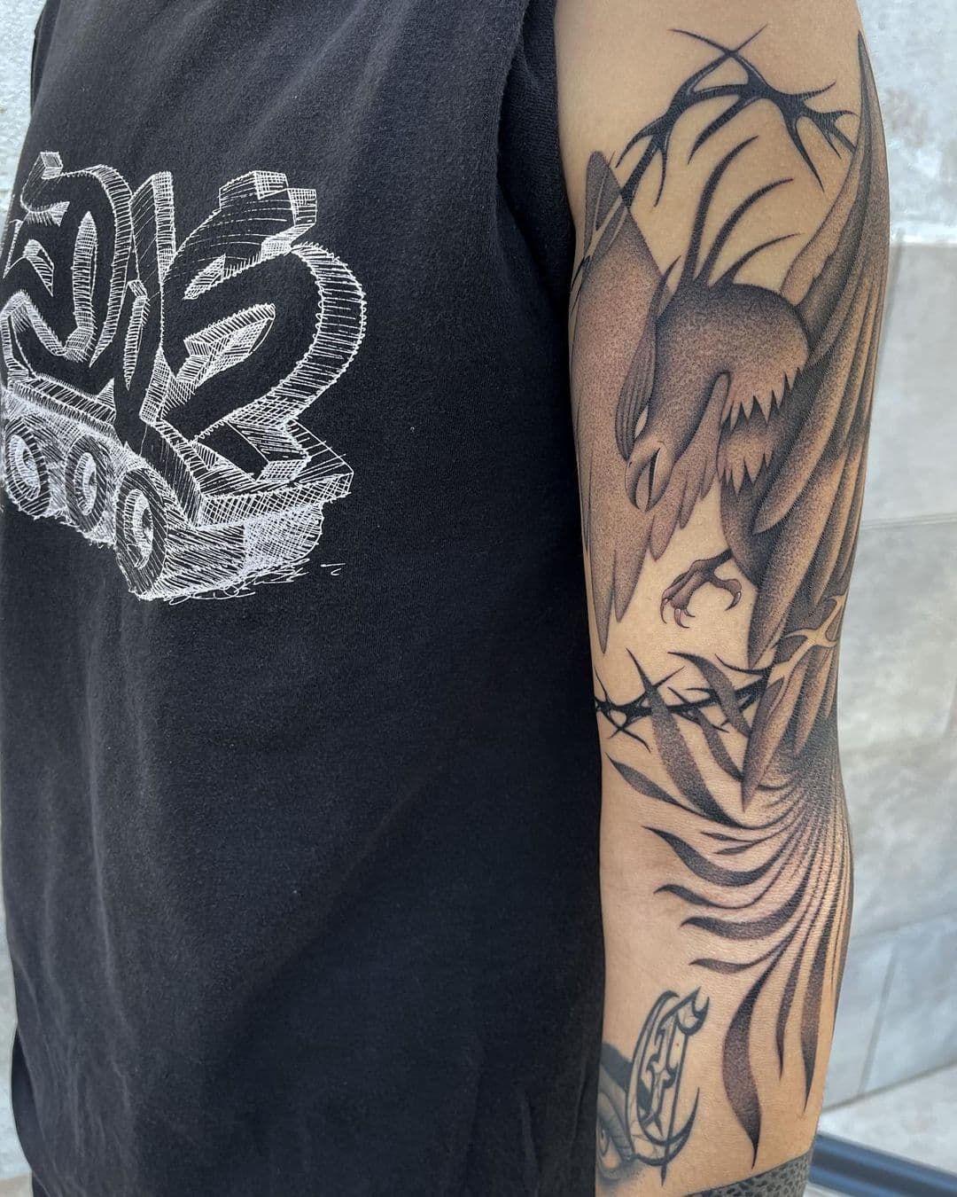 Tatuaggio blackwork Babydrop